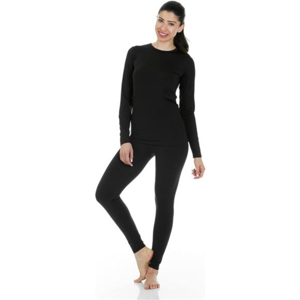 Long Johns Thermal Underwear for Women Fleece Lined Base Layer Pajama Set Winter